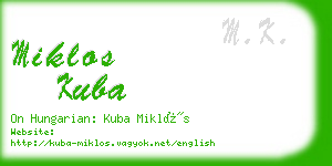 miklos kuba business card